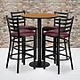 Flash Furniture 30'' Round Table Set W/4 Ladder Back Metal Bar Stools (RSRB1027)~#|#~sp81132854_sc7