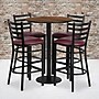 Flash Furniture 30'' Round Table Set W/4 Ladder Back Metal Bar Stools (RSRB1028)~#|#~sp81132880_sc7