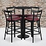 Flash Furniture 24'' Round Table Set W/4 Ladder Back Bar Stools (RSRB1037)~#|#~sp81133020_sc7