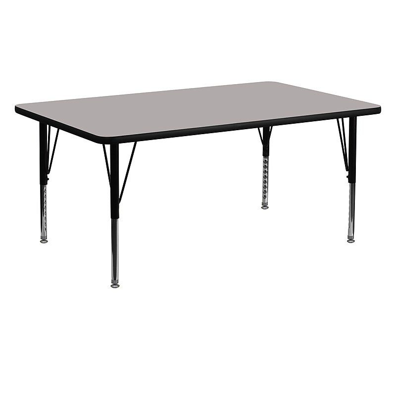 Flash Furniture Wren Rectangular Activity Table, 24'' x 60", Height Adjustable, Gray (XUA2460RECGYHP) image 1