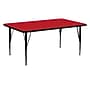 Flash Furniture Wren Rectangular Activity Table, 24'' x 60", Height Adjustable, Red (XUA2460RECREDHP)~#|#~sp81133105_sc7