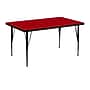Flash Furniture Wren Rectangular Activity Table, 30'' x 48'', Height Adjustable, Red (XUA3048RECREDTP)~#|#~sp81133110_sc7