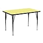 Flash Furniture Wren Rectangular Activity Table, 30'' x 48'', Height Adjustable, Yellow (XUA3048RECYELTA)~#|#~sp81133114_sc7