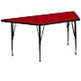 Flash Furniture Wren Trapezoid Activity Table, 29" x 57", Height Adjustable, Red (XUA3060TRPREDTP)~#|#~sp81133125_sc7