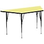Flash Furniture Wren Trapezoid Activity Table, 29" x 57", Height Adjustable, Yellow (XUA3060TRPYELTA)~#|#~sp81133128_sc7