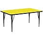 Flash Furniture Wren Rectangular Activity Table, 30" x 72", Height Adjustable, Yellow (XUA3072RECYELHP)~#|#~sp81133137_sc7