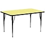 Flash Furniture Wren Rectangular Activity Table, 30" x 72", Height Adjustable, Yellow (XUA3072RECYELTA)~#|#~sp81133139_sc7