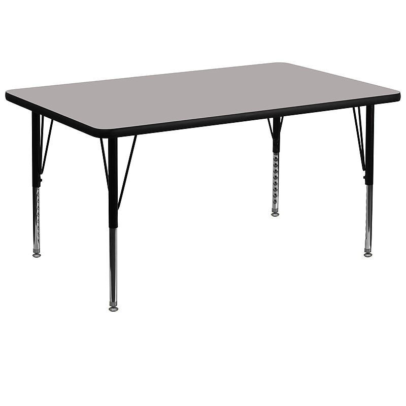 Flash Furniture Wren Rectangular Activity Table, 36" x 72", Height Adjustable, Gray (XUA3672RECGYHP) image 1