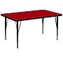 Flash Furniture Wren Rectangular Activity Table, 36" x 72", Height Adjustable, Red (XUA3672RECREDTP)~#|#~sp81133151_sc7