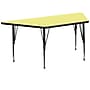 Flash Furniture Wren Trapezoid Activity Table, 29" x 57", Height Adjustable, Yellow (XUA3060TRPYELTP)~#|#~sp81133170_sc7