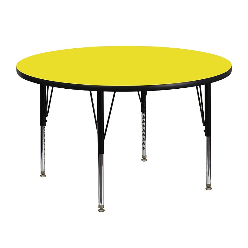 Flash Furniture Wren 48'' Round Activity Table, Height Adjustable, Yellow (XUA48RNDYELHP) image 1
