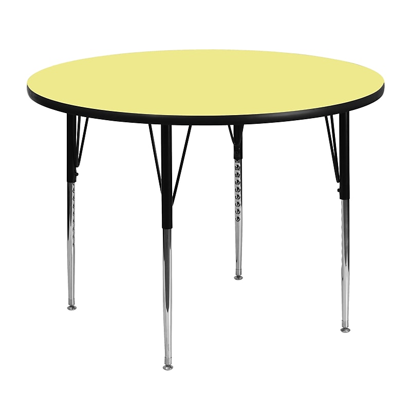 Flash Furniture Wren 48'' Round Activity Table, Height Adjustable, Yellow (XUA48RNDYELTA) image 1