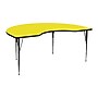 Flash Furniture Wren Kidney Activity Table, 48" x 72", Height Adjustable, Yellow (XUA4872KIDYELHA)~#|#~sp81133192_sc7
