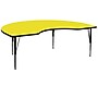 Flash Furniture Wren Kidney Activity Table, 48" x 96", Height Adjustable, Yellow (XUA4896KIDYELHP)~#|#~sp81133206_sc7