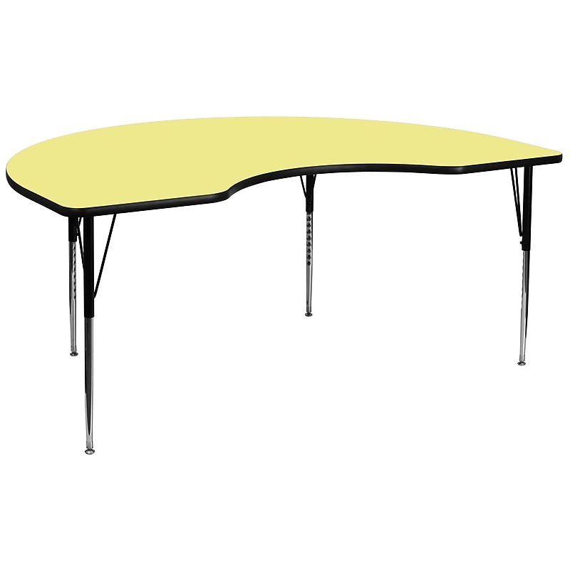 Flash Furniture Wren Kidney Activity Table, 48" x 96", Height Adjustable, Yellow (XUA4896KIDYELTA) image 1