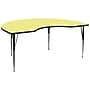 Flash Furniture Wren Kidney Activity Table, 48" x 96", Height Adjustable, Yellow (XUA4896KIDYELTA)~#|#~sp81133208_sc7