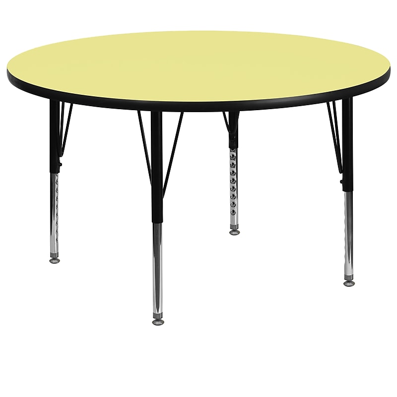 Flash Furniture Wren 60'' Round Activity Table, Height Adjustable, Yellow (XUA60RNDYELTP) image 1