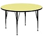 Flash Furniture Wren 60'' Round Activity Table, Height Adjustable, Yellow (XUA60RNDYELTP)~#|#~sp81133215_sc7