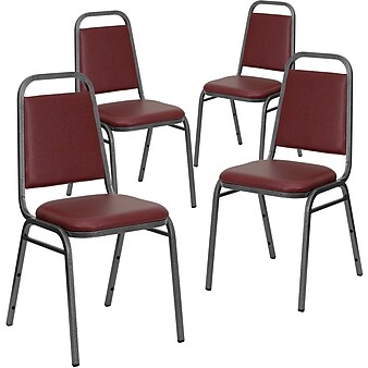 Flash Furniture HERCULES™ 18"H Vinyl Trapezoidal Back Banquet Chair, Burgundy, 4/Pack (4FDBHF2VYVYL)