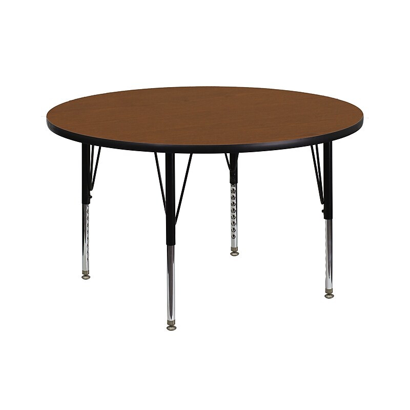 Flash Furniture Wren 42'' Round Activity Table, Height Adjustable, Oak (XUA42RNDOAKHP) image 1
