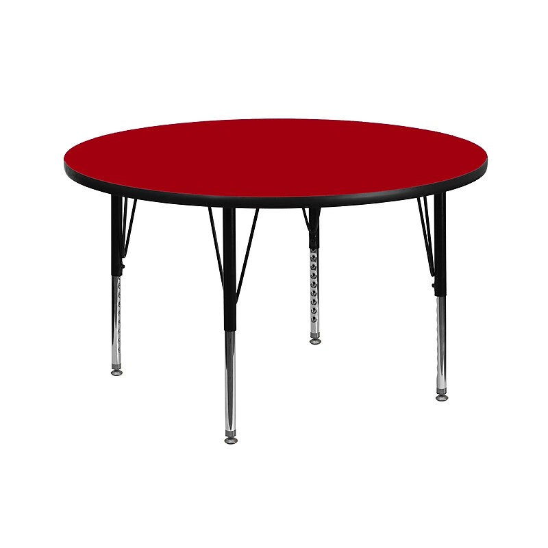 Flash Furniture Wren 42'' Round Activity Table, Height Adjustable, Red (XUA42RNDREDTP) image 1