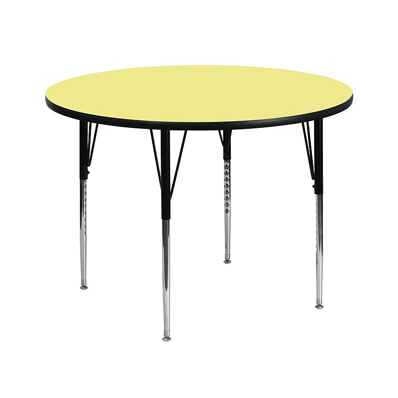 Flash Furniture Wren 42'' Round Activity Table, Height Adjustable, Yellow (XUA42RNDYELTA) image 1