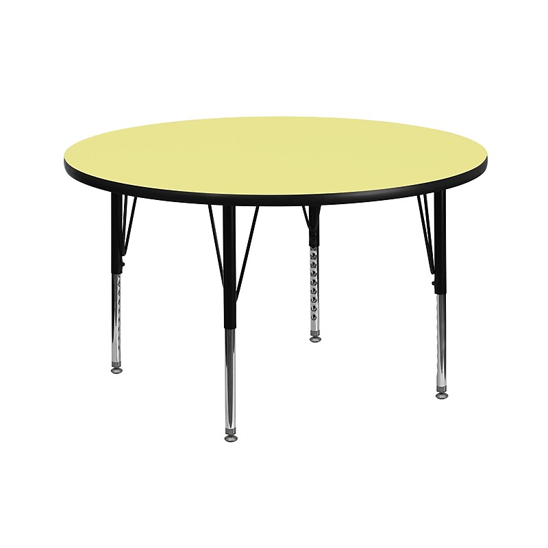 Flash Furniture Wren 42'' Round Activity Table, Height Adjustable, Yellow (XUA42RNDYELTP) image 1