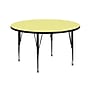 Flash Furniture Wren 42'' Round Activity Table, Height Adjustable, Yellow (XUA42RNDYELTP)~#|#~sp81133271_sc7