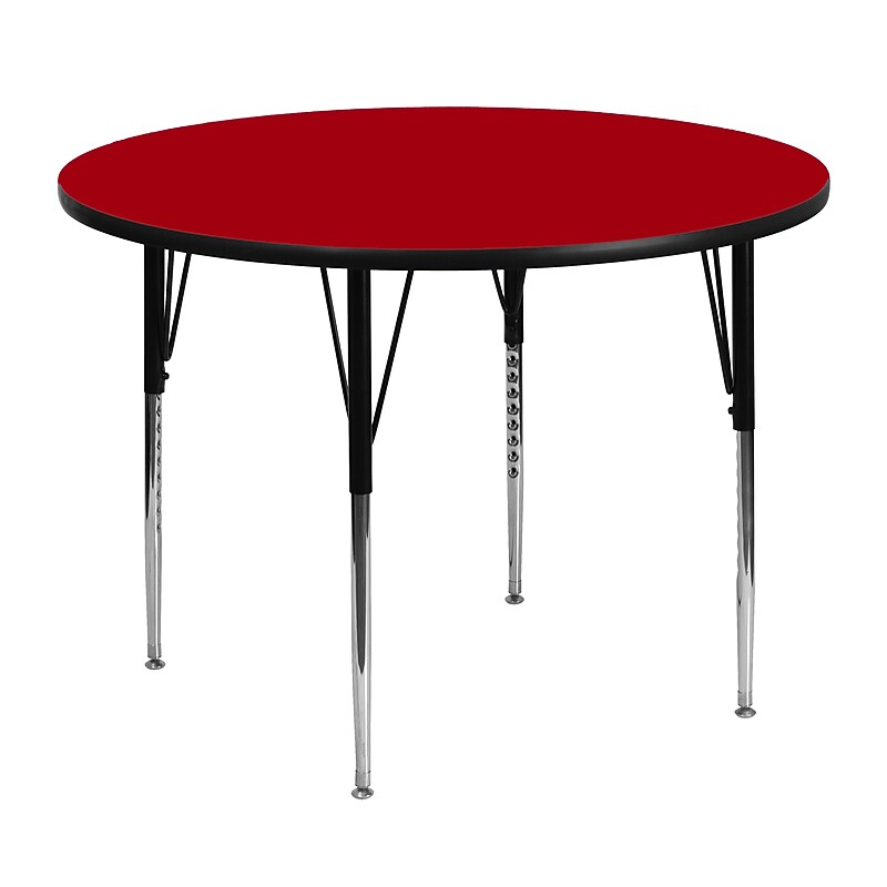 Flash Furniture Wren 48'' Round Activity Table, Height Adjustable, Red (XUA48RNDREDTA) image 1