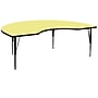Flash Furniture Wren Kidney Activity Table, 48" x 96", Height Adjustable, Yellow (XUA4896KIDYELTP)~#|#~sp81133312_sc7