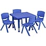 Flash Furniture Emmy Square Activity Table Set, 24" x 24", Height Adjustable, Blue (YCX23SQTBLBLE)~#|#~sp81133320_sc7