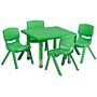 Flash Furniture Emmy Square Activity Table Set, 24" x 24", Height Adjustable, Green (YCX23SQTBLGNE)~#|#~sp81133322_sc7