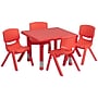 Flash Furniture Emmy Square Activity Table Set, 24" x 24", Height Adjustable, Red (YCX23SQTBLREDE)~#|#~sp81133324_sc7