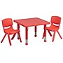 Flash Furniture Emmy Square Activity Table Set, 24" x 24", Height Adjustable, Red (YCX23SQTBLREDR)~#|#~sp81133326_sc7