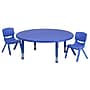 Flash Furniture Emmy 45" Round Activity Table Set, Height Adjustable, Blue (YCX53RNDTBLBLR)~#|#~sp81133332_sc7