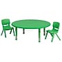Flash Furniture Emmy 45" Round Activity Table Set, Height Adjustable, Green (YCX53RNDTBLGNR)~#|#~sp81133335_sc7