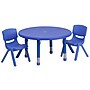 Flash Furniture Emmy 33" Round Activity Table Set, Height Adjustable, Blue (YCX73RNDTBLBLR)~#|#~sp81133341_sc7