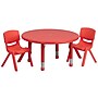 Flash Furniture Emmy 33" Round Activity Table Set, Height Adjustable, Red (YCX73RNDTBLREDR)~#|#~sp81133345_sc7