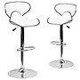 Flash Furniture Contemporary Vinyl Adjustable Height Barstool with Back, White, 2-Pieces (2DS815WHGG)~#|#~sp81133402_sc7