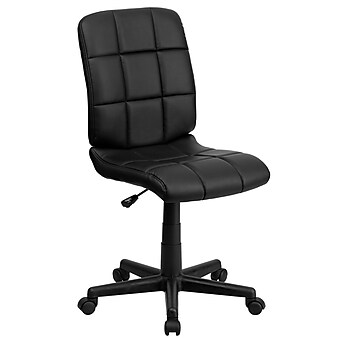 Flash Furniture Clayton Armless Vinyl Swivel Mid-Back Quilted Task Office Chair, Black (GO16911BK)