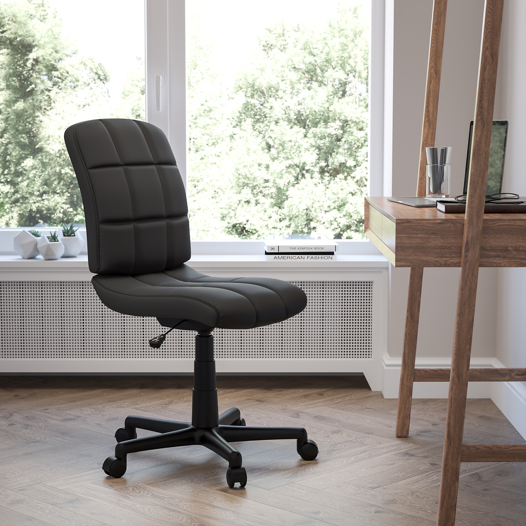 Flash Furniture Clayton Armless Vinyl Swivel Task Chair, Black (GO16911BK) Sansujyuku sansujyuku.com
