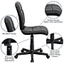 Flash Furniture Clayton Armless Vinyl Swivel Mid-Back Quilted Task Office Chair, Black (GO16911BK)~#|#~sp81133412_sc7