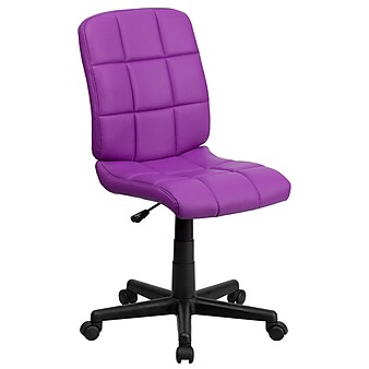 Flash Furniture Clayton Armless Vinyl Swivel Mid-Back Quilted Task Office Chair, Purple (GO16911PUR)