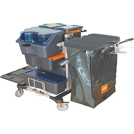 TASKI Mobile Work Station Janitorial Cleaning Cart, Gray/Silver