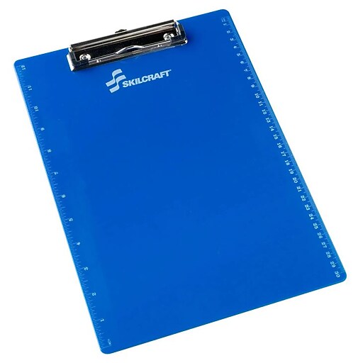Skilcraft Plastic Clipboards, Letter Size, Blue (7520014393391) Staples
