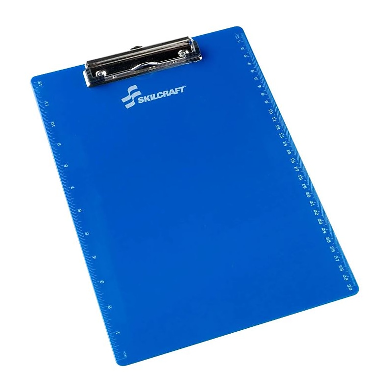 AbilityOne Skilcraft Plastic Clipboards, Letter Size, Blue (7520014393391) image 1