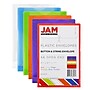 JAM Paper Standard Plastic Filing Envelope with Button & String Closure, Letter, Assorted Colors, 6/Pack (473B1ASSRTD)~#|#~sp81238421_sc7