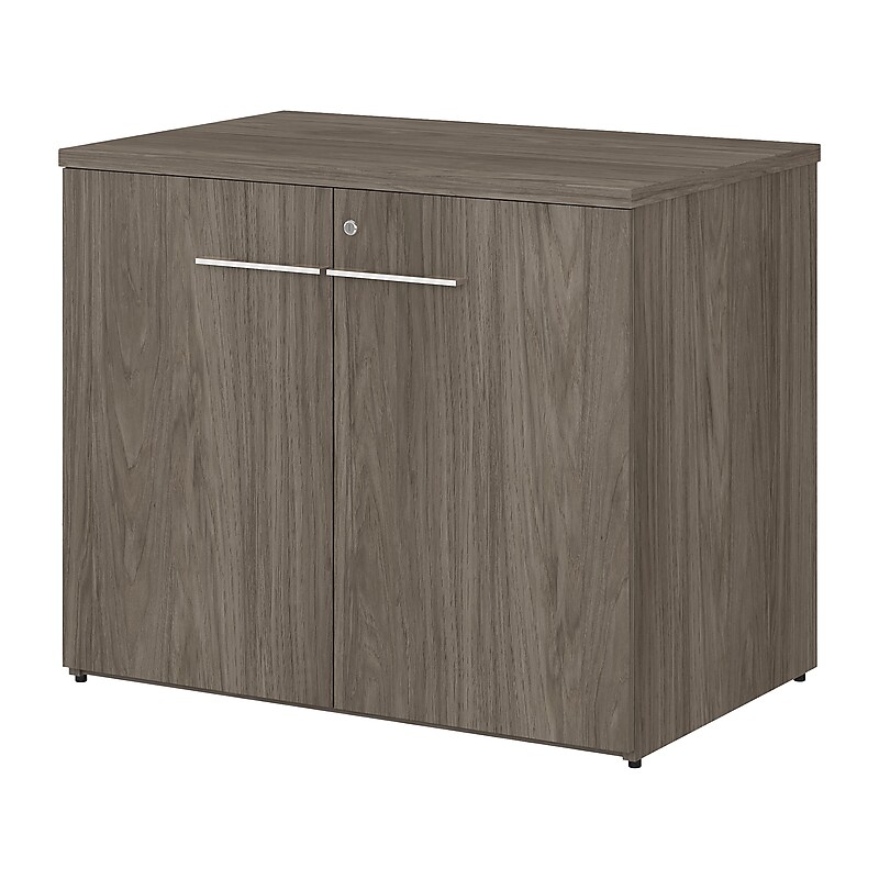 Bush Business Furniture Office 500 30" Storage Cabinet with Two Shelves, Modern Hickory (OFS136MHSU) image 1