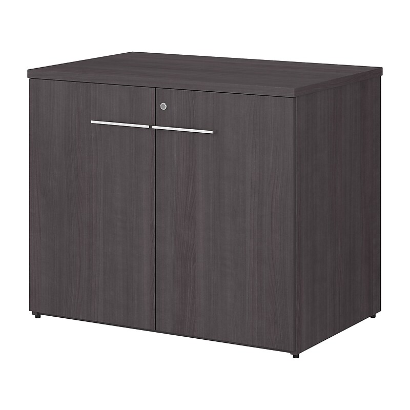 Bush Business Furniture Office 500 30" Storage Cabinet with Two Shelves, Storm Gray (OFS136SGSU) image 1