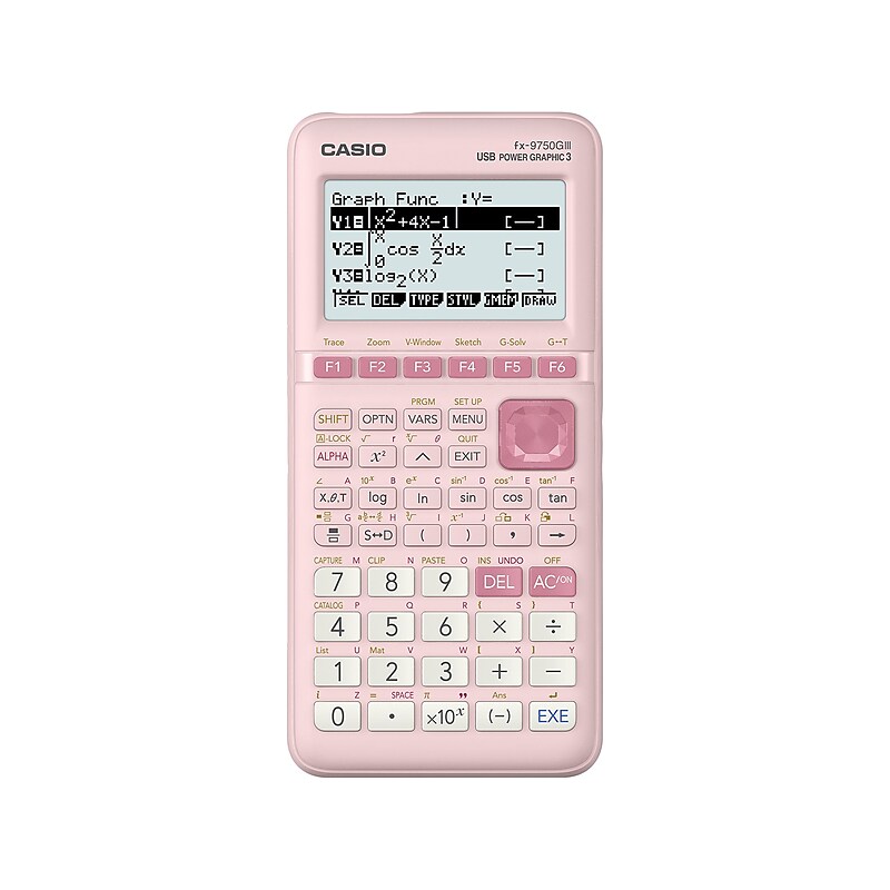 Casio FX-9750GIII-PK Graphing Calculator, Pink image 1